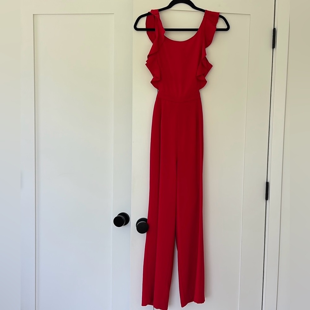 Chic Red Sleeveless Jumpsuit